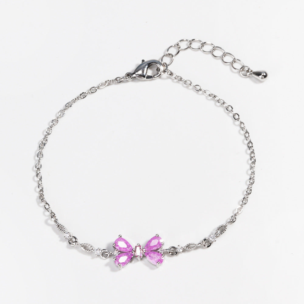 Sweet Bow Heart Rhinestone Bracelets