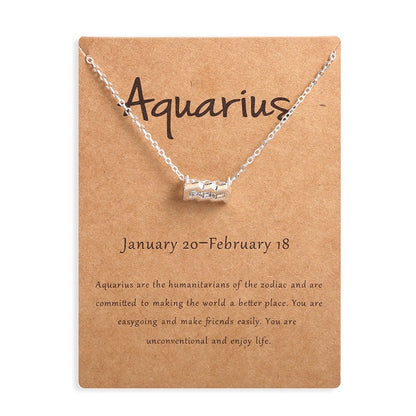 12 Zodiac Sign Constellation Pendant Necklace