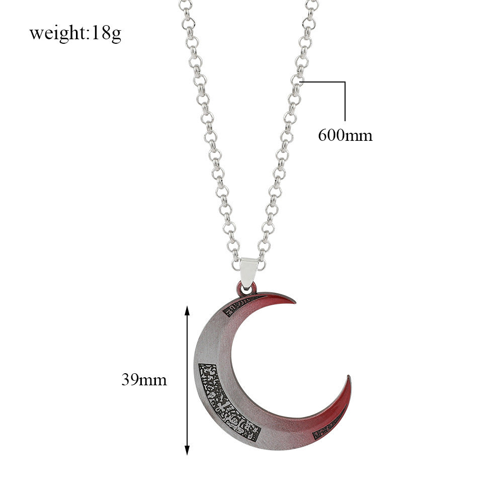 Moon Knight Pendant Necklace & Earrings