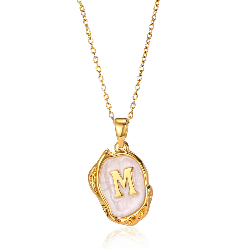 26 Letters Drop Oil Three Dimensional Necklace