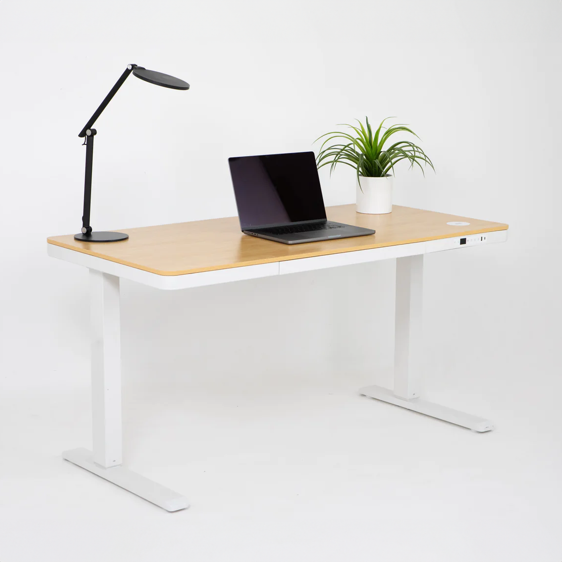 E-Max Electric Height Adjustable Desk Walnut (Wood Top) – Purus Life