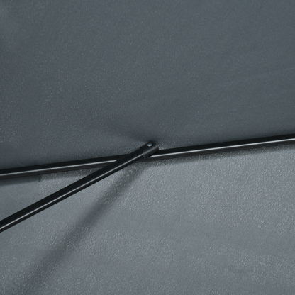 Outsunny 3x2m Patio Parasol Canopy Tilt Crank 6 Ribs Sun Shade Garden Dark Grey
