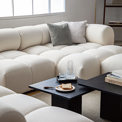 Lysander Velvet Module Three Seater, Four Seater, Five Seater Sofa, Corner Sofa, White
