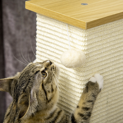 Premium 80cm Sisal Rope Cat Scratching Post - Durable & Interactive Toy Ball