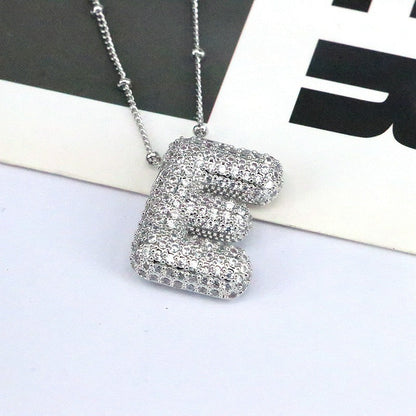 Bubble Balloon A-Z Letter Pendant Necklace