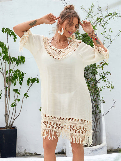 Women's Long Beach Dress Hand Crocheting Beach Dress
