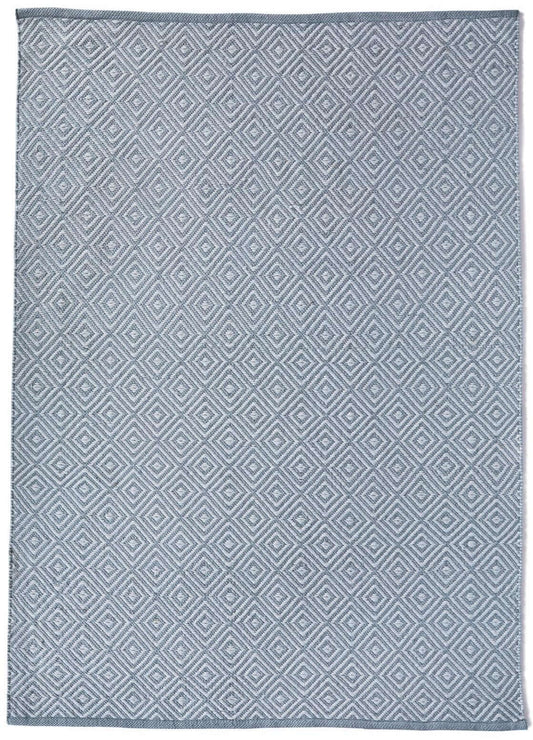 Diamond Denim Blue Hand-woven Rug