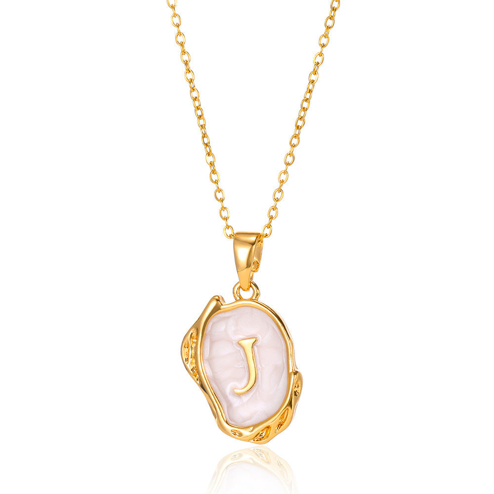 26 Letters Drop Oil Three Dimensional Necklace