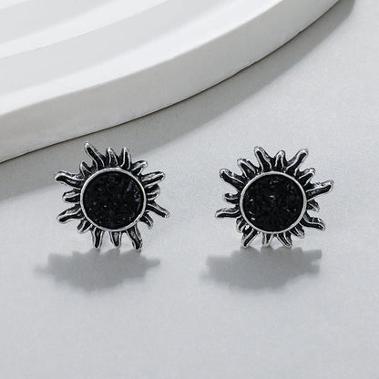 Vintage Sun Vug Stud Simple Earrings