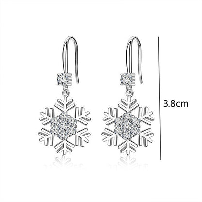 Temperament Snowflake Earrings with Rhinestones