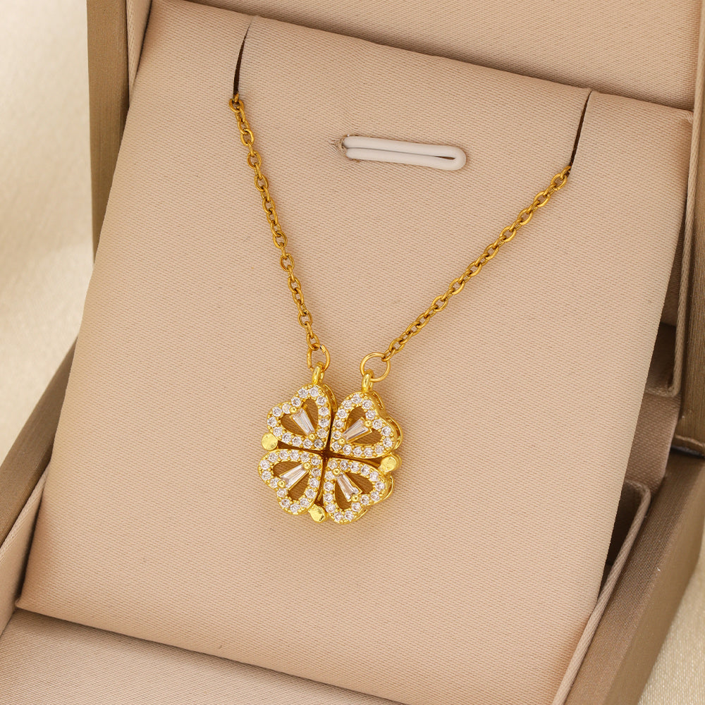 Magnetic Folding 4-in-1 Four-Leaf Clover Necklace