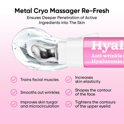 7DAYS Korean Eye Cream with Cooling Massager – Hyaluronic Acid, Brightening & Firming (0.6 oz)