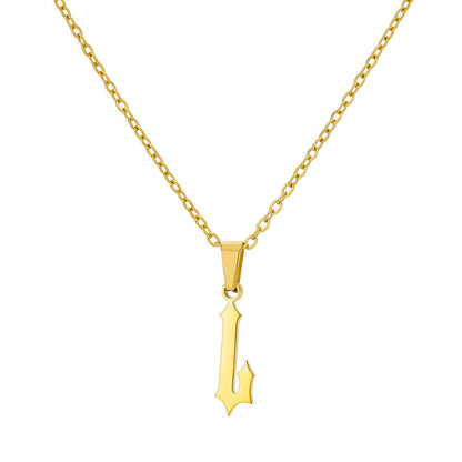 Funky A-Z Letter Pendant Necklace