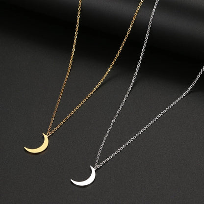 Simple Moon Pendant Necklace