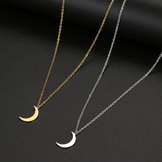 Simple Moon Pendant Necklace