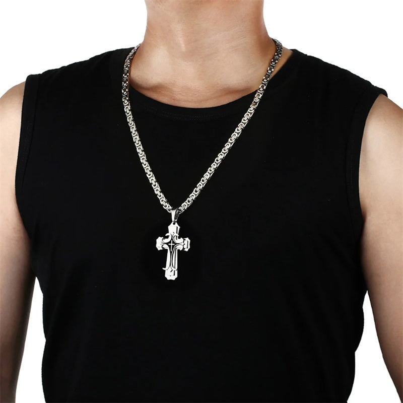 Christian Trinity Cross Necklace Chain