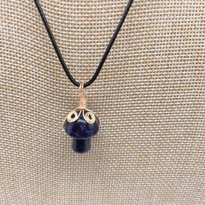Winding Small Mushroom Natural Stone Necklaces