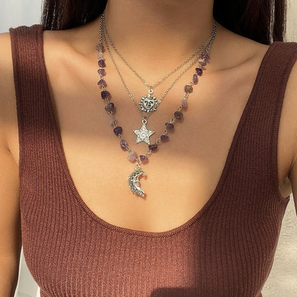 Multi-Layer Irregular Gravel Beach Necklace