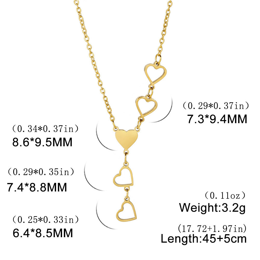 Love 5 Heart Pendant Necklaces