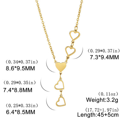 Love 5 Heart Pendant Necklaces