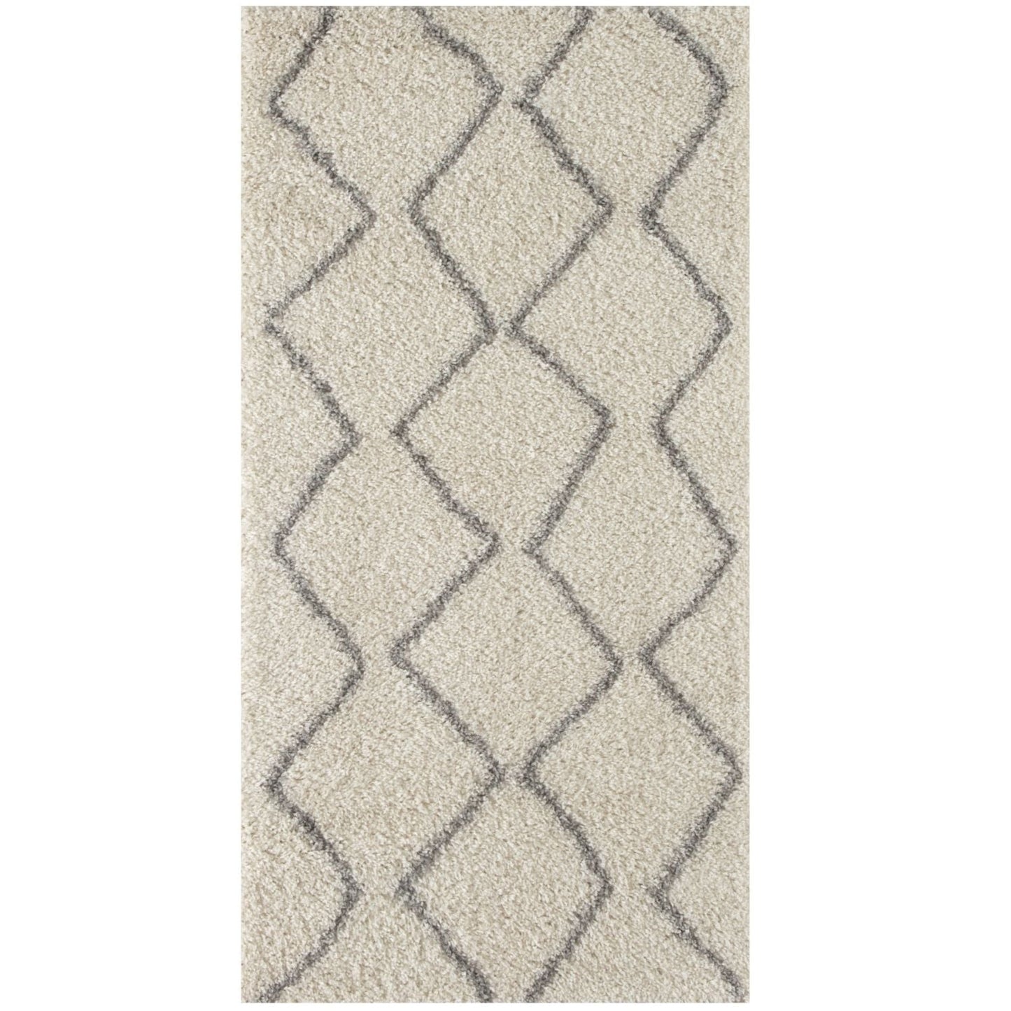 Moroccan Ivory Grey Shaggy Rug | 800