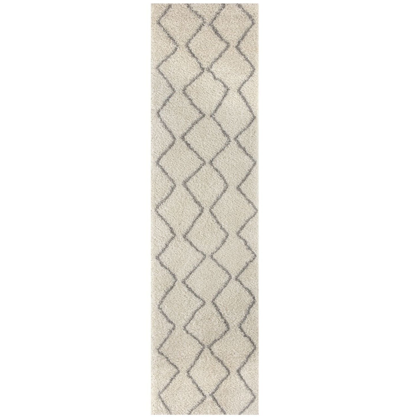 Moroccan Ivory Grey Shaggy Rug | 800