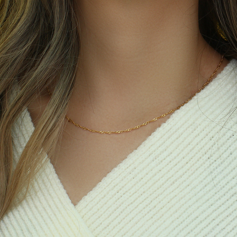 Water Wave Chain Bracelet & Necklace Set