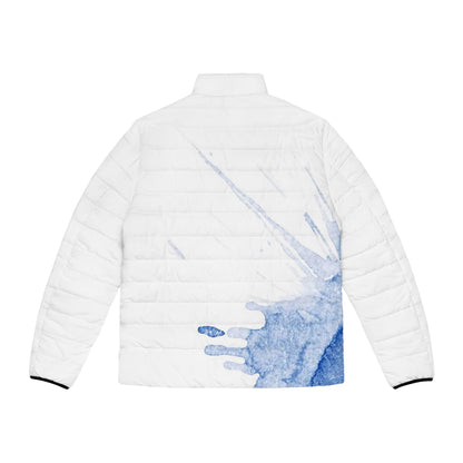 Watercolour Blue Splash - Mens Puffer Jacket