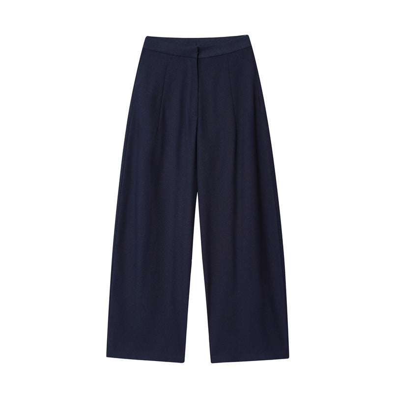 Foreign Trade Wholesale Off-neck Flounced Sleeve Linen Shirt Top Wide Leg Trousers