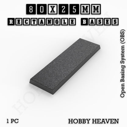 Rectangle Bases Range Sizes - 75x30mm to 125x40mm Medium Sizes 3d Print Full Range Tabletop Games