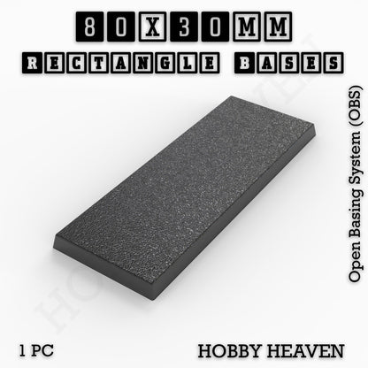 Rectangle Bases Range Sizes - 75x30mm to 125x40mm Medium Sizes 3d Print Full Range Tabletop Games