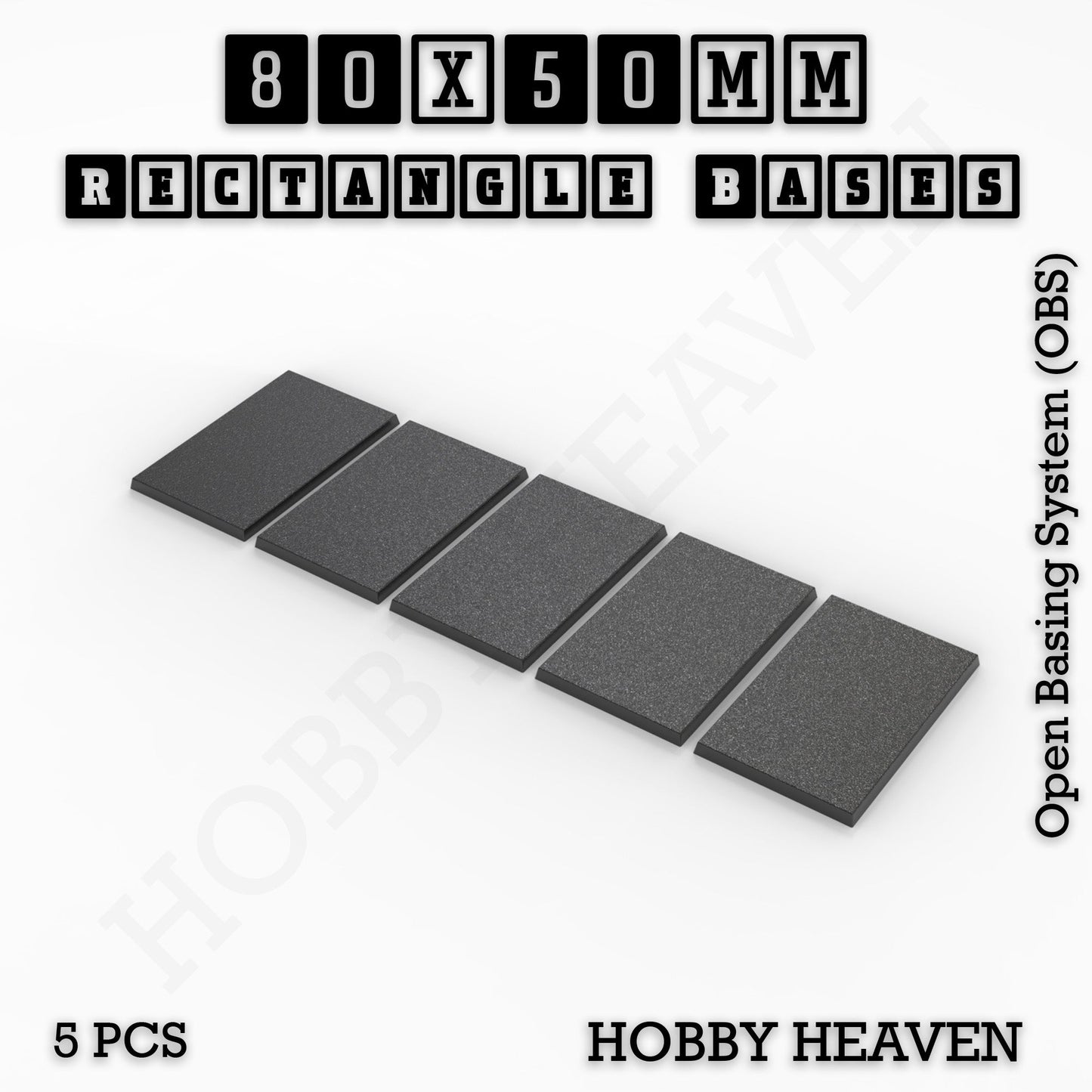 Rectangle Bases Range Sizes - 75x30mm to 125x40mm Medium Sizes 3d Print Full Range Tabletop Games