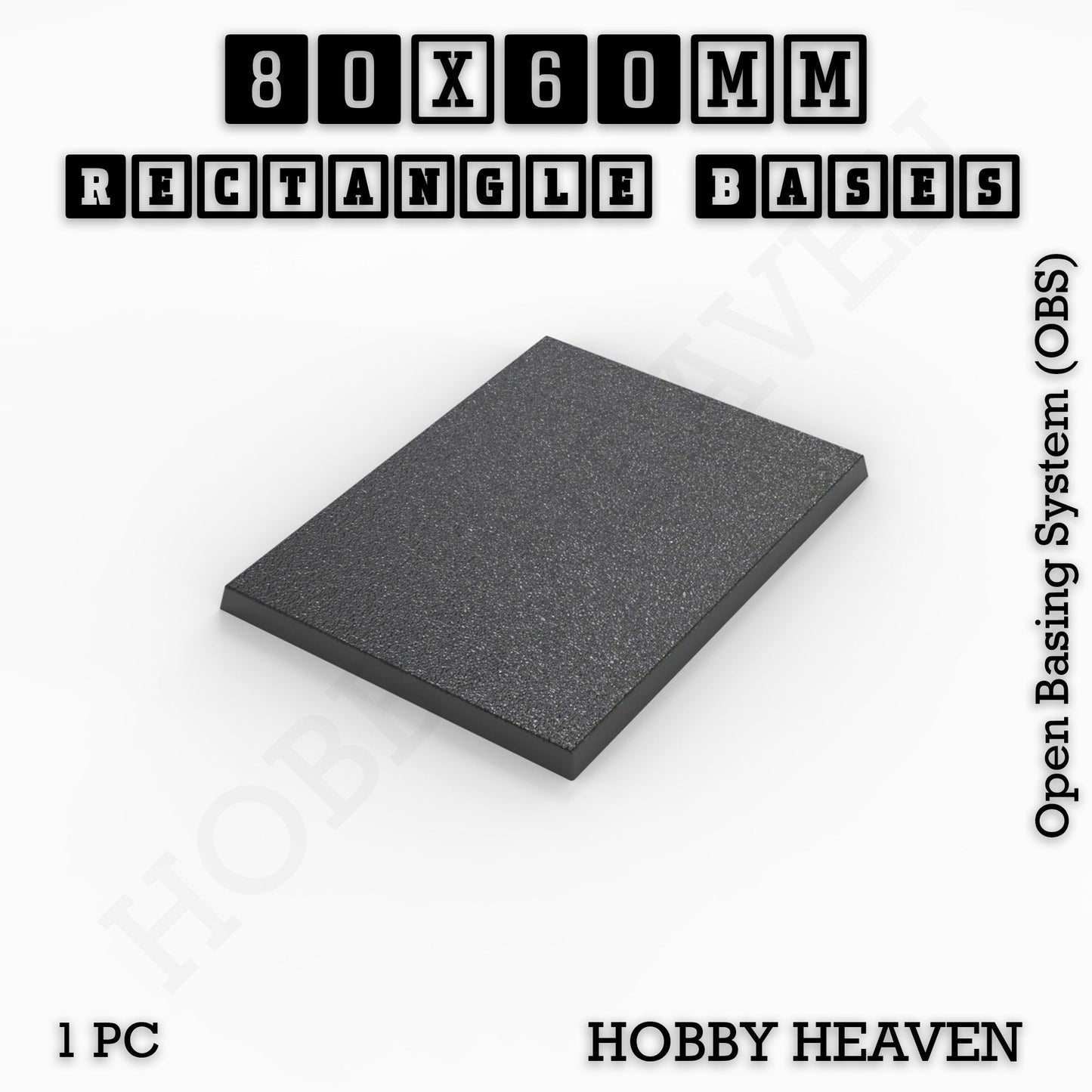 Rectangle Bases Range Sizes - 75x30mm to 125x40mm Medium Sizes 3d Print Full Range Tabletop Games
