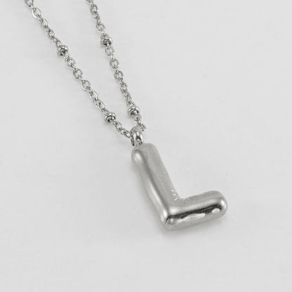 Bubble Letter Pendant Necklace A-Z