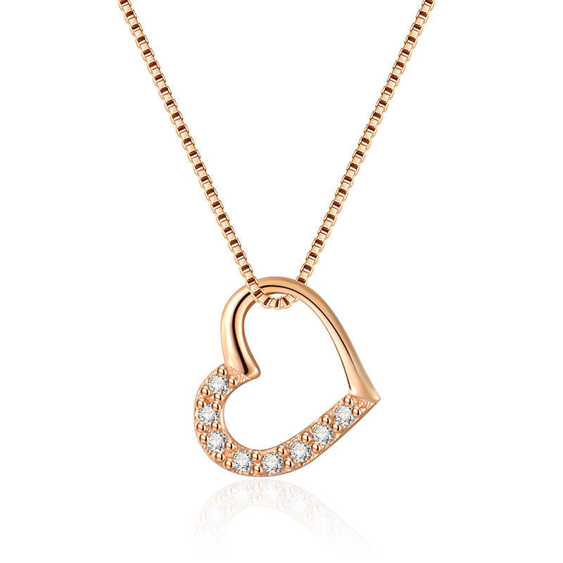 Silver Love Heart Pendant Necklaces
