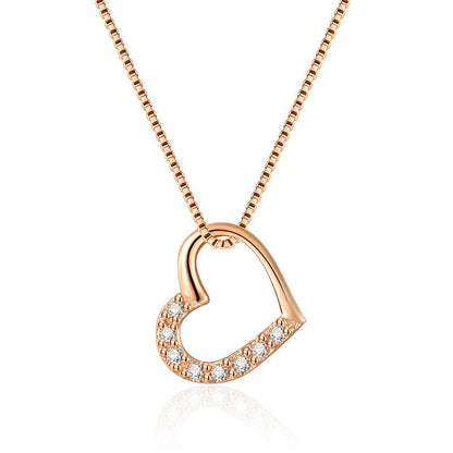 Silver Love Heart Pendant Necklaces