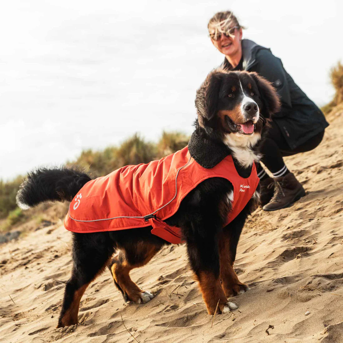 Mountain Paws Fleece Lined Waterproof Dog Coat - Orange