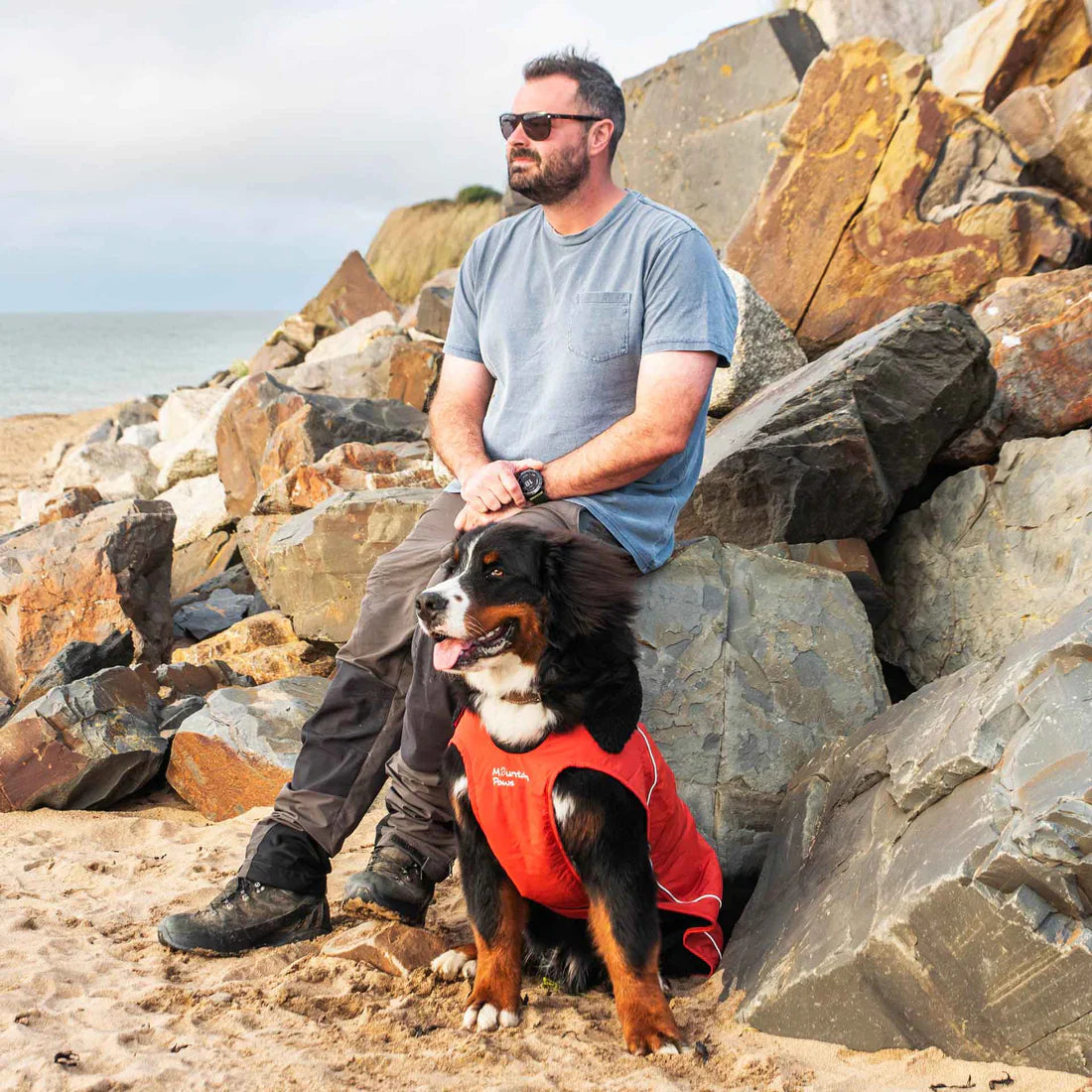 Mountain Paws Fleece Lined Waterproof Dog Coat - Orange