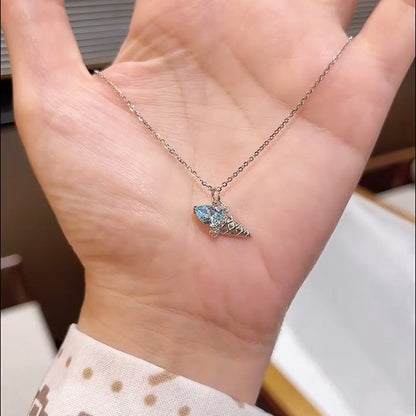Zircon Ice Cream Pendant Necklace