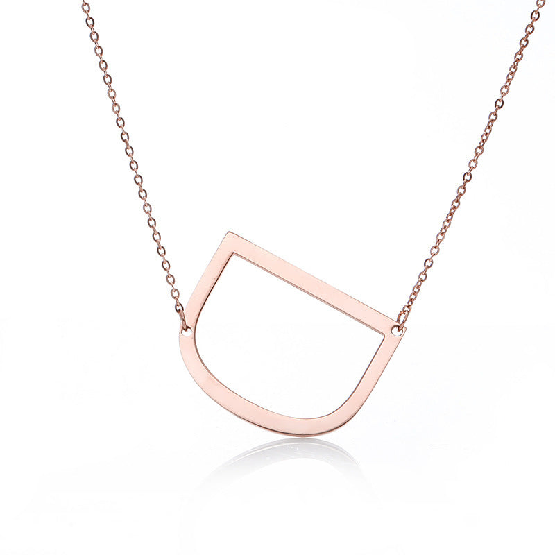 Big Initial Letter Pendant Necklace, Gold Silver, and Rose Gold