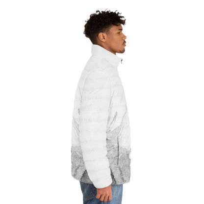 Watercolour Grey Splash - Mens Puffer Jacket