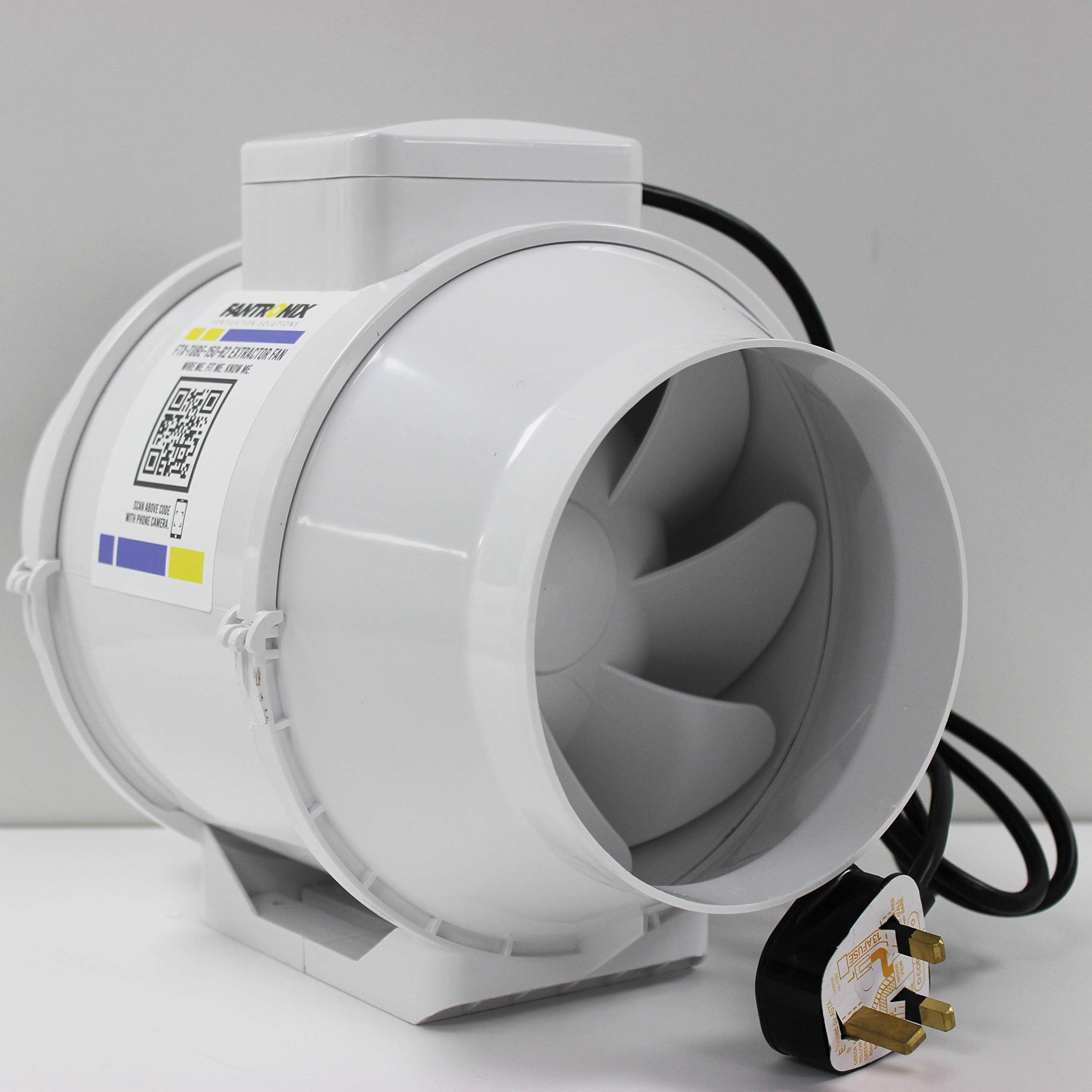 6 inch 150 mm Inline Fan Bathroom Powerful Intake for Grow Room Circul ...