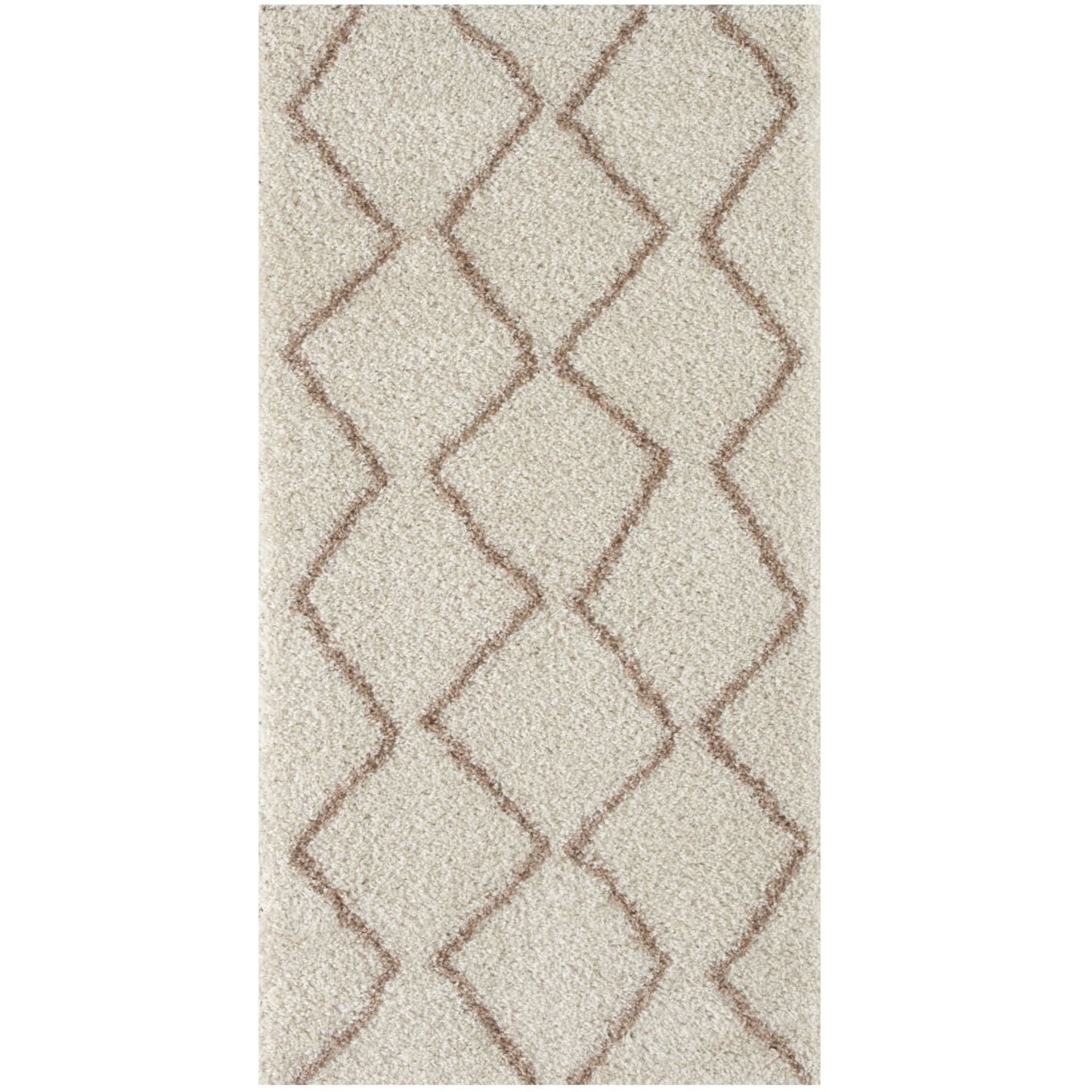Moroccan Ivory Beige Shaggy Rug | 830
