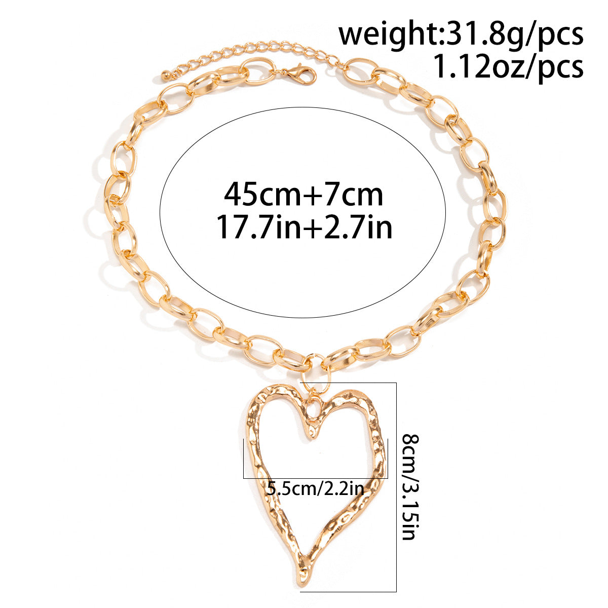 Big Heart Pendant Necklace