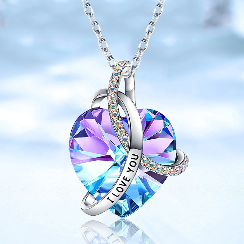 Pink Amethyst Heart Pendant Necklace