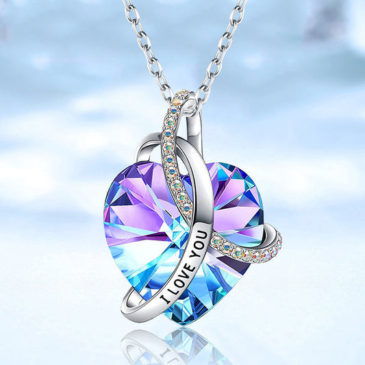 Pink Amethyst Heart Pendant Necklace