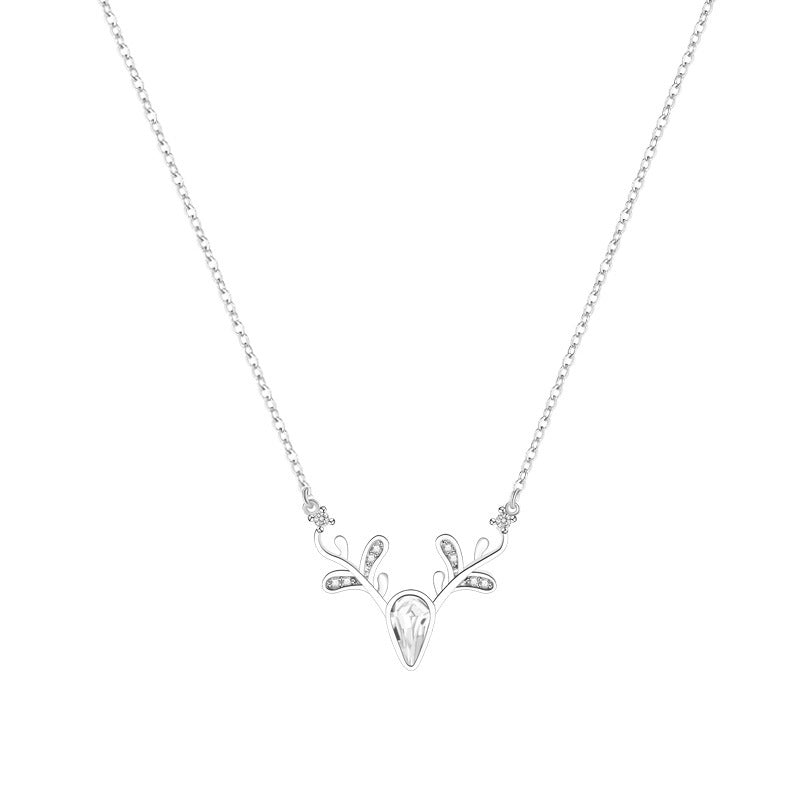 Reindeer Pendant Necklace, Gold, Silver