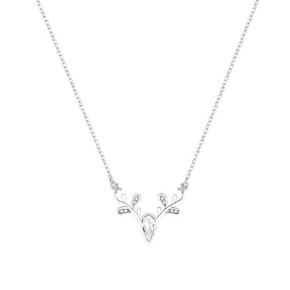 Reindeer Pendant Necklace, Gold, Silver