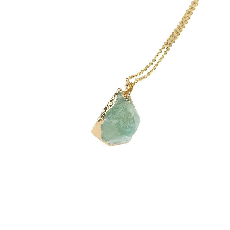 Stone Irregular Crystal Pendant Necklace