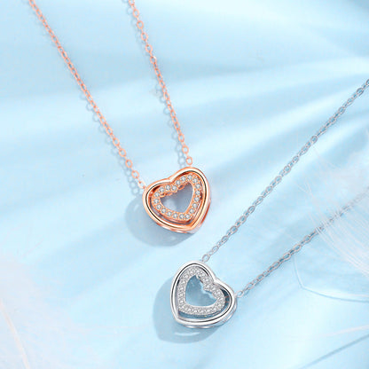 Double Heart Pendant Necklace